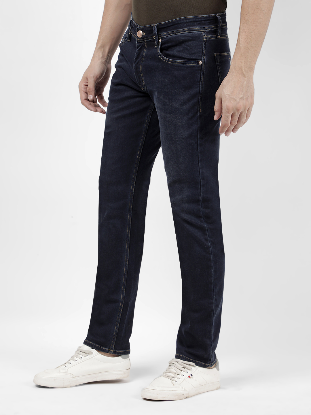 Numero Uno Men Solid Dark Blue Jeans